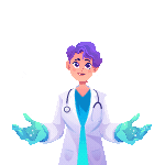 Animated hands protecting medical cross symbol